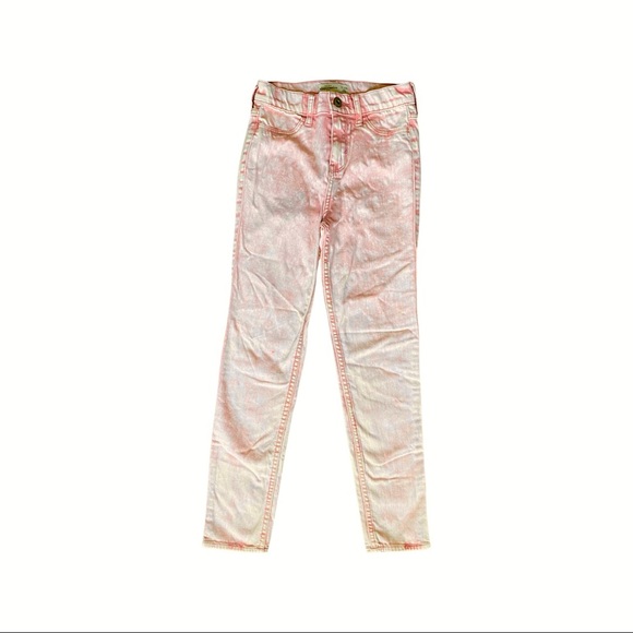 GIRLS ABERCROMBIE PINK DISTRESSED JEAN-SIZE 12 SLIM - Picture 8 of 8